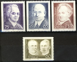 Suecia 1972, Premios Nobel de 1912 conjunto MNH, Mi 786-89 - Imagen 1 de 1