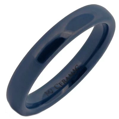 Alianza de boda de cerámica pulida anillo de 4 mm gris, verde, azul oscuro, púrpura o marrón Foto 1 de 4