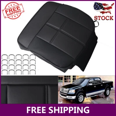 Synthetic Leather Driver Bottom Seat Cover Fit Lincoln Mark LT 2006-2008 Black - Image 1 of 4
