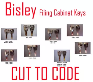 Bisley Replacement Filing Cabinet Keys Cut to Code - Keys Professionally Cut - Picture 1 of 1