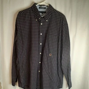Tommy Hilfiger Casual Purple Red White Striped Long Sleeve Button Down Size XL - Picture 1 of 9