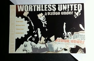 WORTHLESS UNITED A NATION UNDER 4x6 MUSIK PROMO MINI POSTER FLYER POSTKARTE - Bild 1 von 2