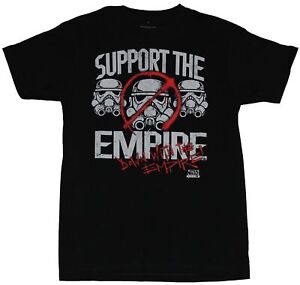 Star Wars Rebels  Adult New T-Shirt - Support The Empire Down With Graffiti Pic