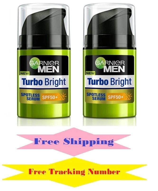 Sérum facial 2x40ml Garnier masculino turbo brilhante impecável poluição FPS50+ clareador - Imagem 1 de 4