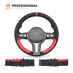 Funda de volante MEWANT Custom puntada a mano Alcantara para BMW F30 F31 F34 F20 M135i - Imagen 1 de 10