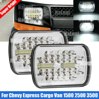 7x6" 5x7" LED Headlight DRL DOT For Chevy Express Cargo Van 1500 2500 3500 - Image 1 of 4