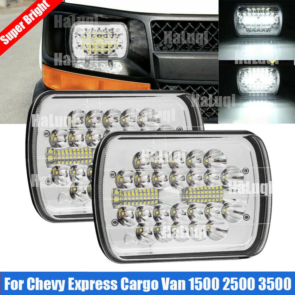 7x6" 5x7" LED Headlight DRL DOT For Chevy Express Cargo Van 1500 2500 3500 - Image 1 of 4