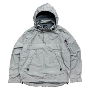 VTG 00s GAP Technical Anorak Hooded Jacket Metallic Silver Outdoor Small - Picture 1 of 3