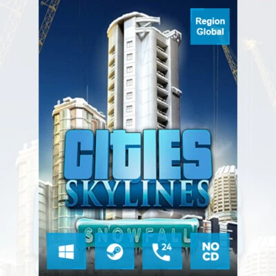Cities Skylines Snowfall Expansion DLC for PC Game Steam Key Region Free - Image 1 of 4