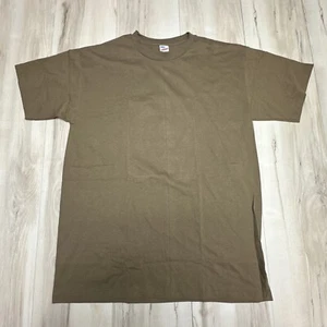 Vintage Duke 90s Single Stitch Blank Beige T-Shirt USA made SZ XL - Picture 1 of 5