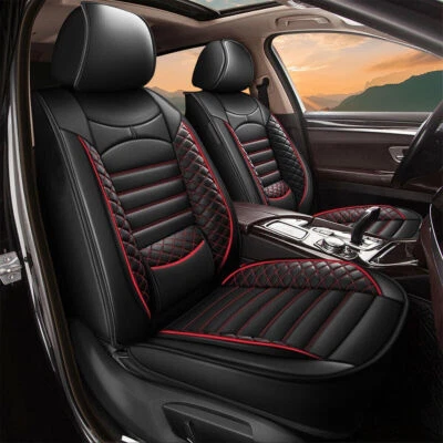 For KIA Forte 2010-2024 Car 5-Seat Car Seat Covers PU Leather Front Rear Cushion - Image 1 of 4