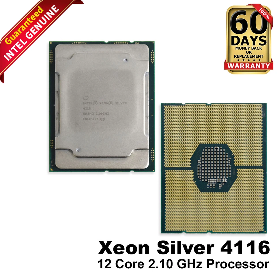 Lote de 20 procesadores CPU Intel Xeon Silver 4116 2,1 GHz 12 núcleos SR3HQ Foto 1 de 4
