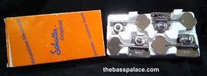 JUEGO AFINADOR DE BAJO FENDER AÑOS 70 SCHALLER CROMADO 0F 4 CON TODOS LOS HERRAJES ¡CAJA ORIGINAL! - Imagen 1 de 5