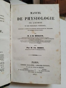 HANDBUCH DER PHYSIOLOGIE DES MENSCHEN UND DER HAUPTWIRBEL - Beraud ... 1853 - Bild 1 von 2