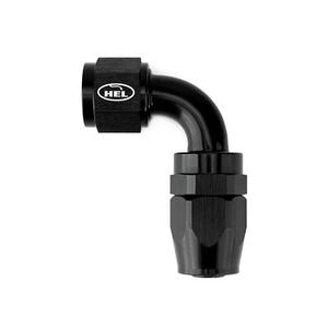 HEL AN10 90 Degree Rubber Hose Fitting for Braided AN Rubber Lines - Picture 1 of 2