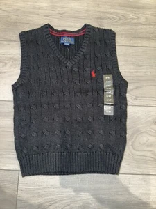 POLO Ralph Lauren Navy Classic Sweater VEST School FALL Wedding SZ 4 last 1 NWT - Picture 1 of 2