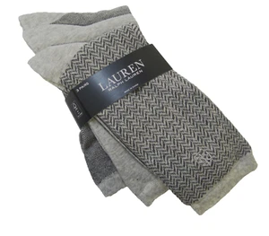 3 PR Ralph Lauren Ladies Socks Crew Embroidered RLL Stretch Cotton Flannel - NEW - Picture 1 of 1