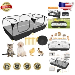 Indoor & Outdoor Portable Animal Playpen - Detachable Bottom for Nature Exposure - Picture 1 of 9