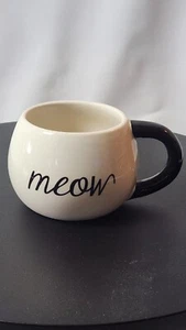 World Market Meow Coffee Mug White Siamese Kitty Cat Lovers Tea Or Coffee cup - Picture 1 of 5