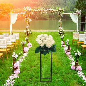 Soporte para florero de metal soporte geométrico con columna de flores soporte de exhibición de flores - Imagen 1 de 21