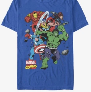 Marvel Avengers Herren T-Shirt Hulk Thor Ironman Captain America 3XL Blau Neu ohne Etikett - Bild 1 von 14