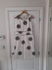 Boden Woman Ivory White  & Black Embroidered Dress Size 10 Uk Long Tall Aline