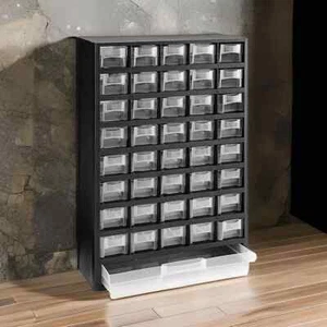 40 Bins Rail Mount Stackable Parts Storage Organizer Shop Bins Bolts Screws Nuts - Picture 1 of 2