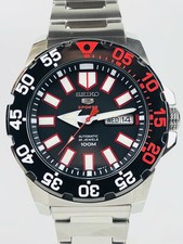 Seiko 5 SPORTS Automático 'Monster' Hombres Blanco Acero, Correa Reloj SRP487K1