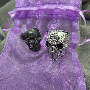 Skull Rings Costume Grade 2ct Size 13 - Picture 1 of 8
