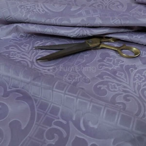 New Furnishing Embossed Damask Velvet Upholstery Fabric In Lilac Purple Colour - Picture 1 of 5