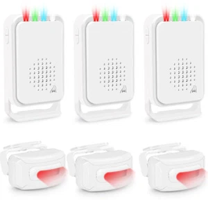 Sensore di Movimento Wireless Rilevatore Allarme IP64 Impermeabile Porta Ingresso Campanello Confezione da 3 - Foto 1 di 12