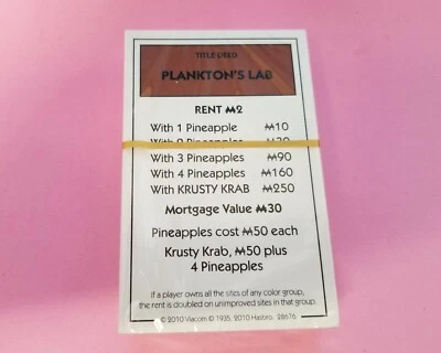 Bob Esponja Pantalones Cuadrados Monopoly 2010 Juego Repuesto Tarjetas Completas Selladas Foto 1 de 2