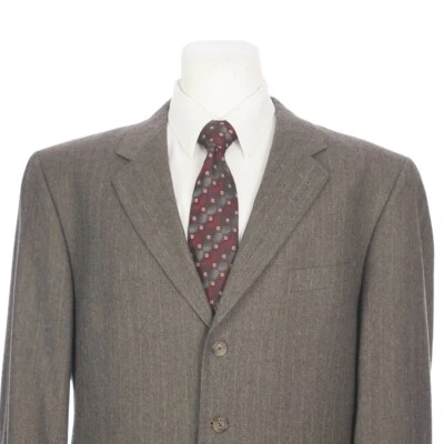 Chaqueta Abrigo Deportivo Joseph Abboud Marrón A Rayas Lana Cachemira 44R 44 Regular Foto 1 de 4