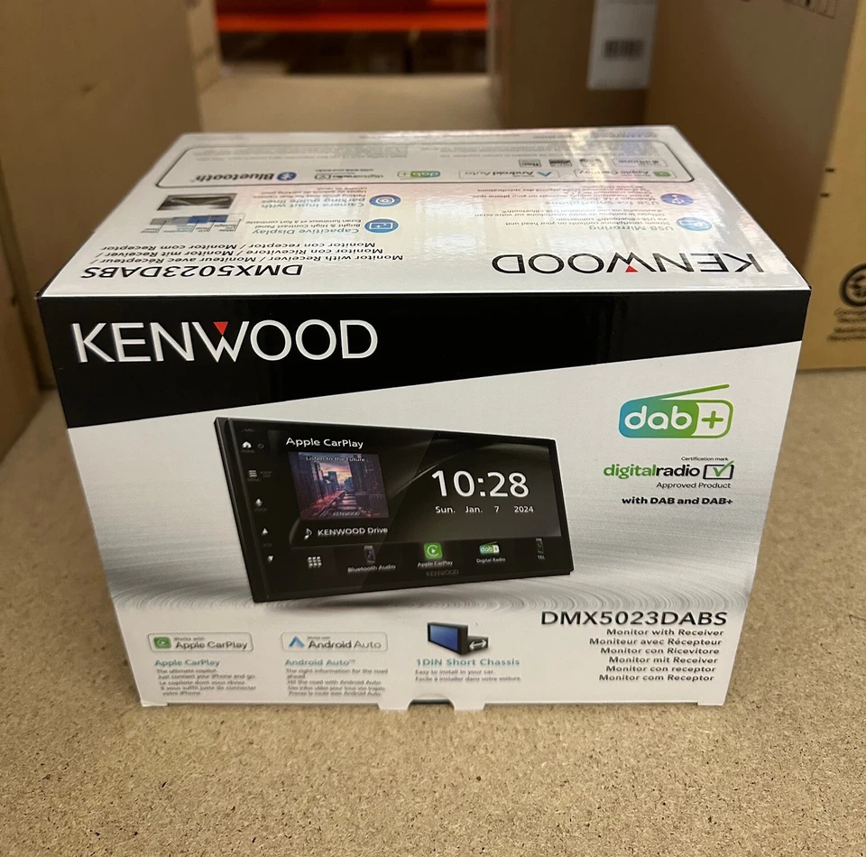 Kenwood DMX5023DABS 6.8" Wired CarPlay / Android Auto DAB BT USB Car Stereo