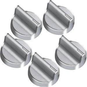 5 Pcs W10594481 Stove Knobs Replacements Stainless Steel for Whirlpool AP6023301 - Imagen 1 de 13