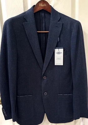 NUEVO CON ETIQUETAS $595 Hart Schaffner Marx Moderno New York Fit 42 S Lana Abrigo Deportivo Chaqueta Foto 1 de 4