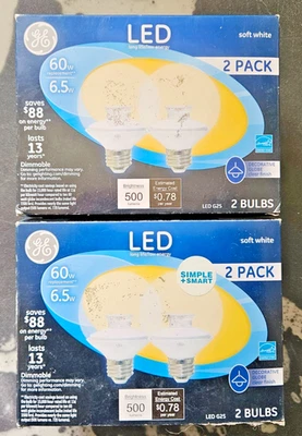 GE CA11 G25 Clear LED Bulb Soft White 60 Watt Equivalence 4 Pack - Image 1 of 2