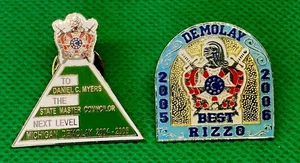 Vintage DeMolay Fraternal Masonic Fraternity Lapel Pins Detailed Art - Picture 1 of 3