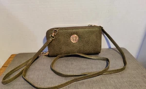 Geldbörse Damen grün mit Handschlaufe / Umhängeschlaufe mehrere Fächer - Bild 1 von 11