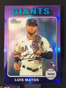 2024 Topps Heritage cromo púrpura refractor #101 Luis Matos RC SF Giants - Imagen 1 de 1