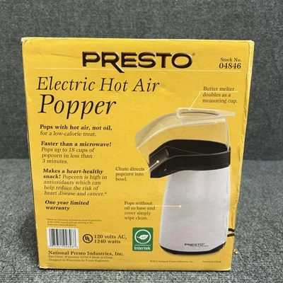 Popper de aire caliente eléctrico Presto con fundidor de mantequilla modelo 04846 nuevo en caja Foto 1 de 4