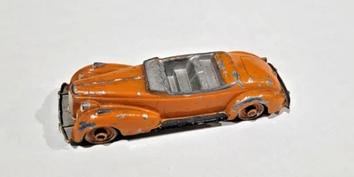 Vintage Hubley Kiddie Toy Orange  Packard Convertible Diecast w/Tin Base - Image 1 of 4