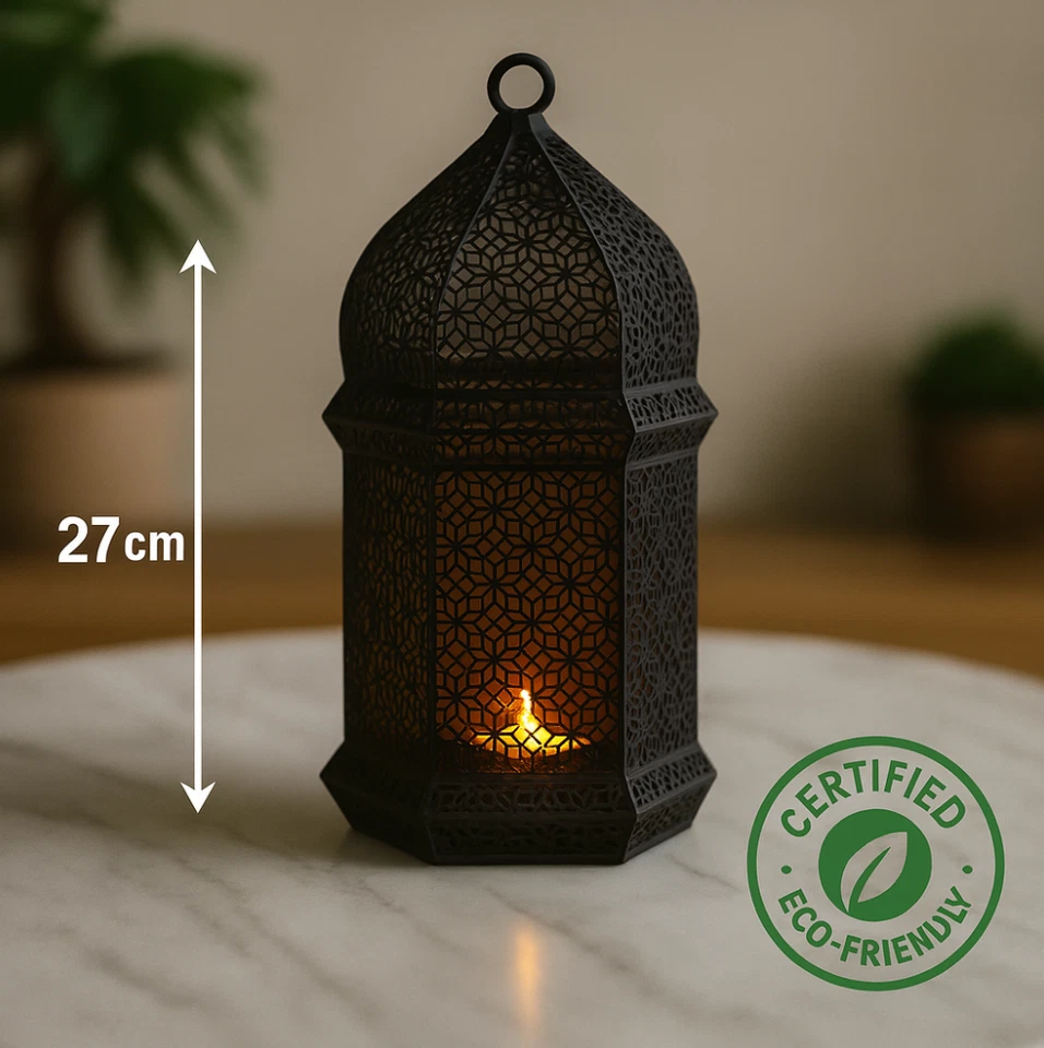 Lámpara linterna LED estilo árabe marroquí de lujo - se adapta a luces de té o luz de disco RGBW Foto 1 de 3