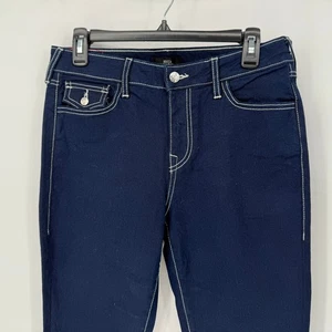True Religion Becca Mid Rise Bootcut Jeans Dark Wash Contrast Stitching 29 - Picture 1 of 7