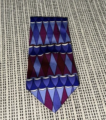 EMILIO PUCCI 多色签名丝绸几何印花休闲领带意大利制造 — 第 1/4 张图片