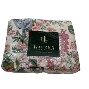 Vintage Ralph Lauren Allison ll Multi Floral Ruffled Queen Flat Sheet New/Sealed - Picture 1 of 6