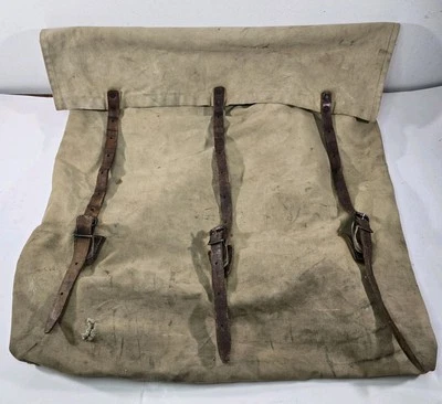 Bolso de aventura canoa vintage marca Monarch Duluth años 50 mochila correa de cuero   Foto 1 de 4