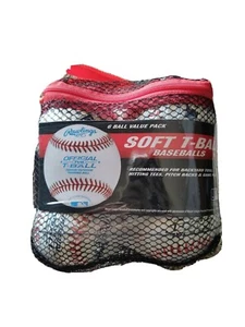 Rawlings Confezione da 6 Sacchetti di T-Balls Rosso, Bianco Taglia Unica - Foto 1 di 7