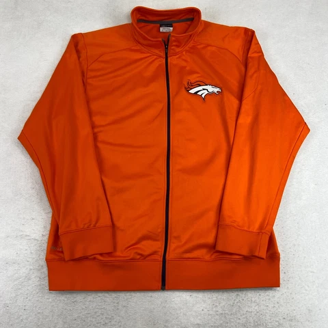 Denver Broncos Sweatshirt Mens XL Nike Full Zip Dri Fit On Field Orange Sweater Cover