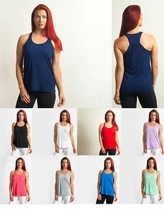 48 Pack Flowy Loose Womens Fitness Yoga Racerback Tank Top Wholesale Lot - Picture 1 of 8